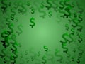 Green dollar symbols flying currency vector Royalty Free Stock Photo