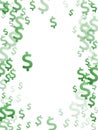 Green dollar symbols flying currency vector illustration. Forex pattern. Royalty Free Stock Photo