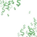 Green dollar symbols scatter currency vector Royalty Free Stock Photo