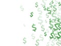 Green dollar symbols scatter currency vector Royalty Free Stock Photo