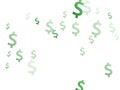 Green dollar symbols scatter currency vector Royalty Free Stock Photo