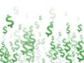 Green dollar symbols scatter currency vector Royalty Free Stock Photo