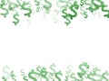 Green dollar symbols scatter money vector Royalty Free Stock Photo