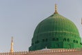 Green Dome of Masjid Nabawi. Prophet's Mosque. Holy Mosque in Medina - Saudi Arabia Royalty Free Stock Photo