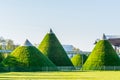 Green domes inside of the exhibition fairground, Hannover, Germany