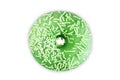 Green donut with white sprinkles on a white isolated background Royalty Free Stock Photo