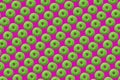 green donuts on bright pink background small size