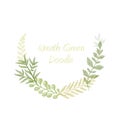 Green doodle hand drawn herb border Royalty Free Stock Photo