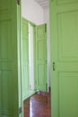 Green doors.
