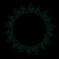 Green dotted round equalizer isolated on black background