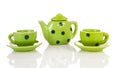 Green dotted tablewear Royalty Free Stock Photo