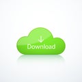 Green download button. Cloud icon Royalty Free Stock Photo