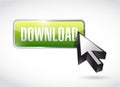 Green download button illustration design Royalty Free Stock Photo