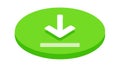 Green download button, positive action, user interface, vector design Generative AI Royalty Free Stock Photo