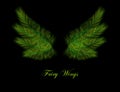 Green Downy Elfish Wings - Fairytale Faerie Wings