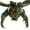 Green dragon attack close up Royalty Free Stock Photo
