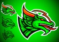 Green dragon emblem logo vector Royalty Free Stock Photo