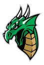 Green dragon head mascot Royalty Free Stock Photo