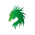 Green dragon illustration. Vector image, dragon head silhouette with green gradient. Symbol of New Year 2024 Royalty Free Stock Photo