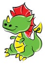 Green dragon, illustration, vector Royalty Free Stock Photo