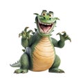 Green dragon laughing isolated background