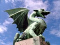 Green dragon in Ljubljana Slovenia Royalty Free Stock Photo