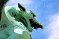 Green dragon in Ljubljana - Slovenia Royalty Free Stock Photo