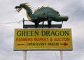 The Green Dragon sign at the entrance