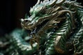 Green dragon symbol of chinese new year, tatsu, Eastern mythology, strength, wisdom and good luck. imperial authority