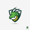 Green dragon symbol - vector illustration