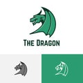 Green Dragon Wing Legendary Animal Esport Game Logo
