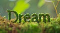 Green Dream concept creative horizontal art poster.