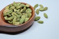Green Dried cardamom seeds isolated on white background Royalty Free Stock Photo