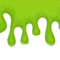 Green dripping liquid slime on white background