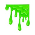 Green dripping slime background. Creepy toxic liquid. Vector cartoon illustration.