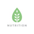 Green drop water with plant nutrition logo design vector graphic symbol icon sign illustration creative idea Royalty Free Stock Photo