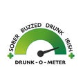 Green drunk meter indicator. Measuring gauge with dial