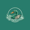 Green Duck Logo In Realistic Surrealism Style