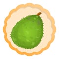 Green durian logo, cartoon style