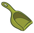 Green dustpan , vector or color illustration