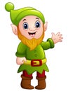 Green dwarf cartoon waving