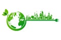 Green earth and city eco concept Royalty Free Stock Photo