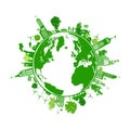 Green earth with city energy save