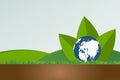 Green earth concept with leaves.Ecology cities help the world with eco-friendly concept ideas Royalty Free Stock Photo