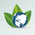 Green earth concept with leaves.Ecology cities help the world with eco-friendly concept ideas Royalty Free Stock Photo