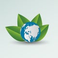 Green earth concept with leaves.Ecology cities help the world with eco-friendly concept ideas Royalty Free Stock Photo
