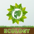 Green earth concept with leaves.Ecology cities help the world with eco-friendly concept ideas Royalty Free Stock Photo