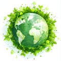 Green earth, earth day concept, generative ai Royalty Free Stock Photo