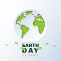 08.Green earth with earth day concept Royalty Free Stock Photo