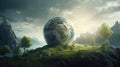 Green Earth Day Fantasy Concept Cinematic Nature Scene With Generative AI Technology